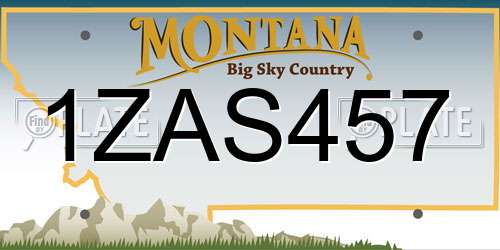1ZAS457 Montana License Plate