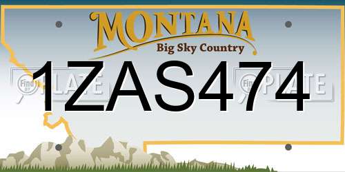 1ZAS474 Montana License Plate