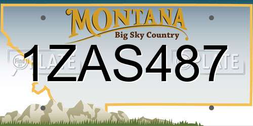 1ZAS487 Montana License Plate