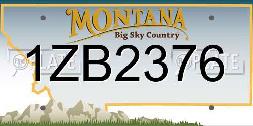 1ZB2376 Montana License Plate