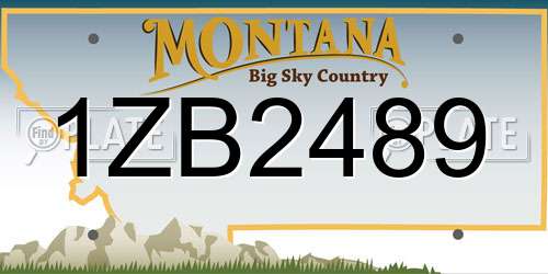 1ZB2489 Montana License Plate