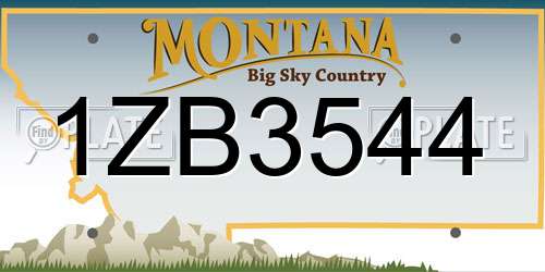 1ZB3544 Montana License Plate