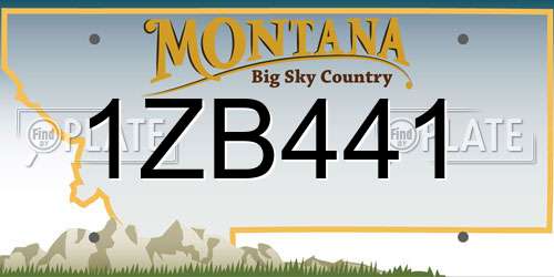 1ZB441 Montana License Plate