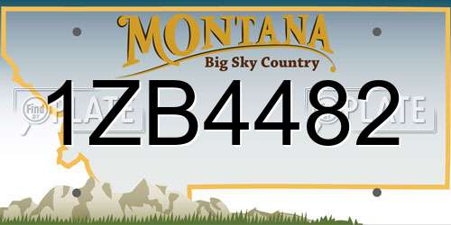 1ZB4482 Montana License Plate