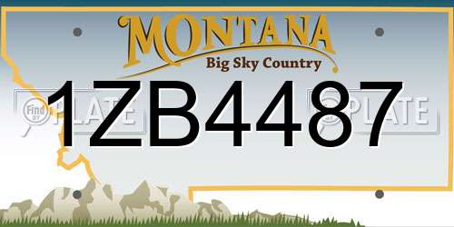 1ZB4487 Montana License Plate
