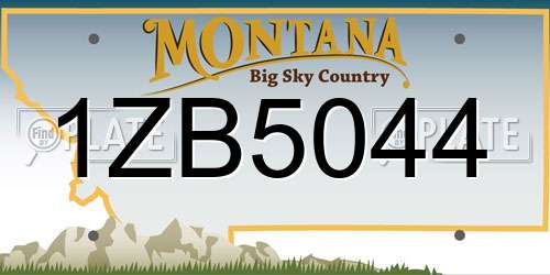 1ZB5044 Montana License Plate