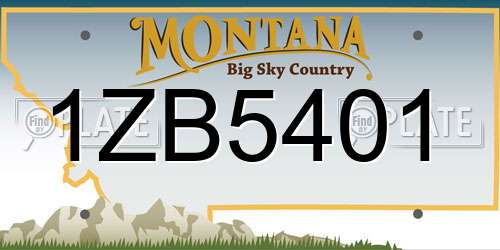 1ZB5401 Montana License Plate