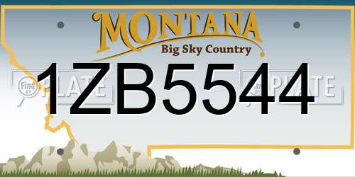 1ZB5544 Montana License Plate