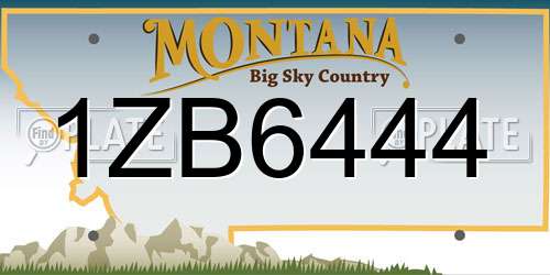 1ZB6444 Montana License Plate
