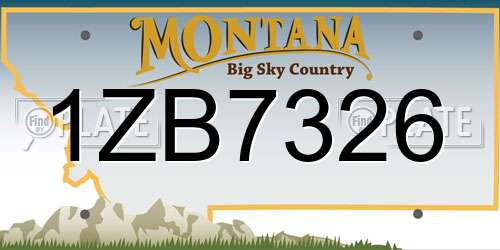 1ZB7326 Montana License Plate