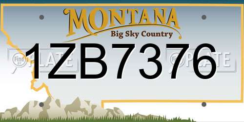 1ZB7376 Montana License Plate