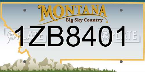 1ZB8401 Montana License Plate