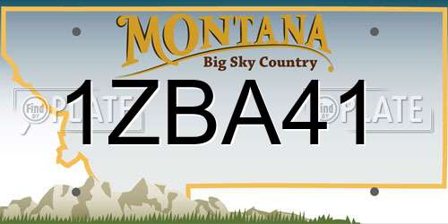 1ZBA41 Montana License Plate