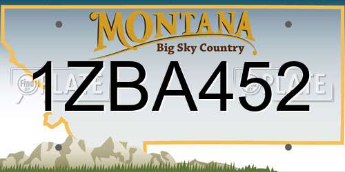 1ZBA452 Montana License Plate