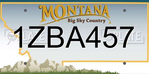 1ZBA457 Montana License Plate