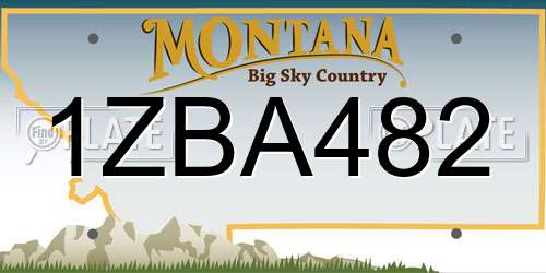 1ZBA482 Montana License Plate
