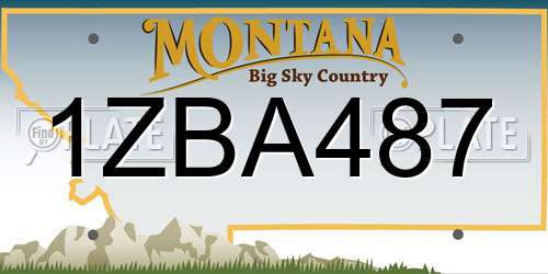 1ZBA487 Montana License Plate
