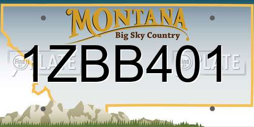 1ZBB401 Montana License Plate