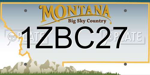 1ZBC27 Montana License Plate