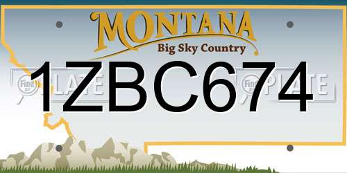 1ZBC674 Montana License Plate