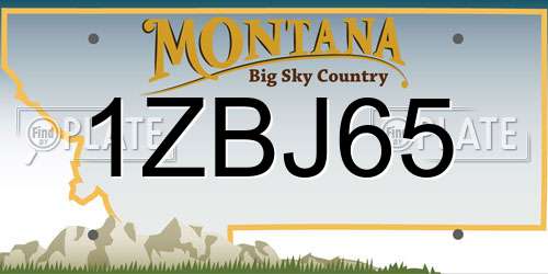 1ZBJ65 Montana License Plate