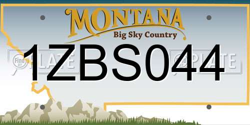 1ZBS044 Montana License Plate