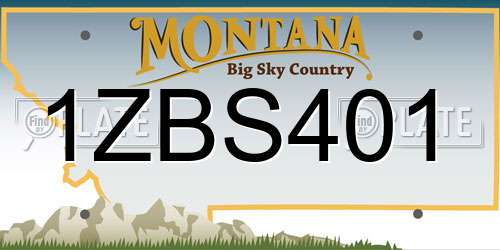 1ZBS401 Montana License Plate