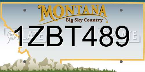 1ZBT489 Montana License Plate