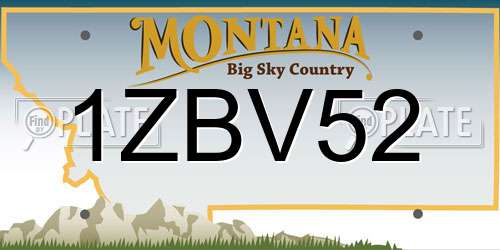 1ZBV52 Montana License Plate