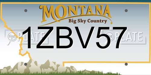 1ZBV57 Montana License Plate
