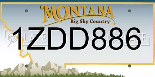 1ZDD886 Montana License Plate