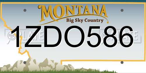 1ZDO586 Montana License Plate