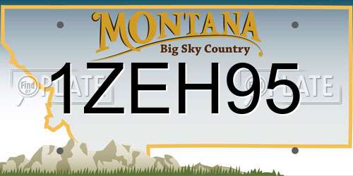1ZEH95 Montana License Plate