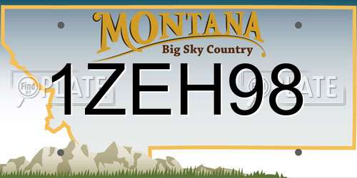 1ZEH98 Montana License Plate
