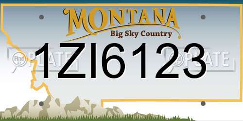1ZI6123 Montana License Plate