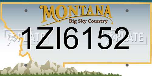 1ZI6152 Montana License Plate