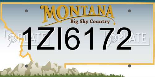 1ZI6172 Montana License Plate