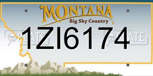 1ZI6174 Montana License Plate
