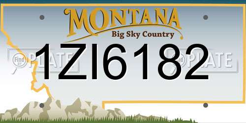 1ZI6182 Montana License Plate