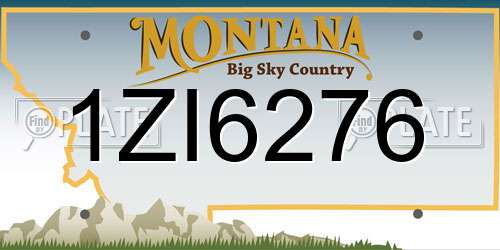 1ZI6276 Montana License Plate