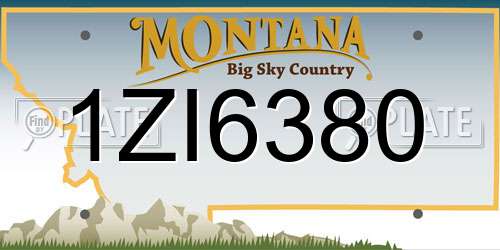 1ZI6380 Montana License Plate