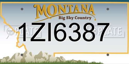 1ZI6387 Montana License Plate