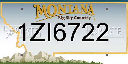 1ZI6722 Montana License Plate