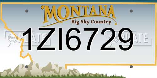 1ZI6729 Montana License Plate