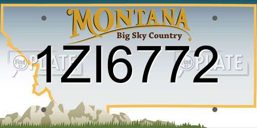 1ZI6772 Montana License Plate