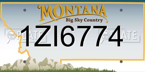 1ZI6774 Montana License Plate