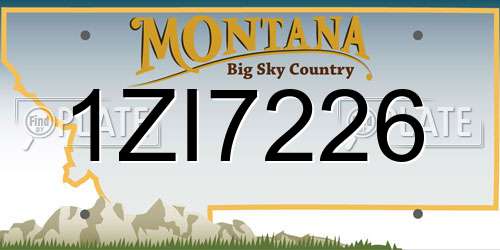 1ZI7226 Montana License Plate