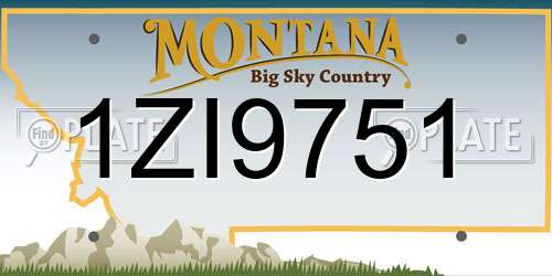1ZI9751 Montana License Plate