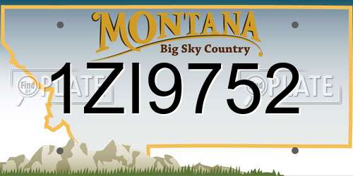 1ZI9752 Montana License Plate