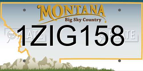 1ZIG158 Montana License Plate